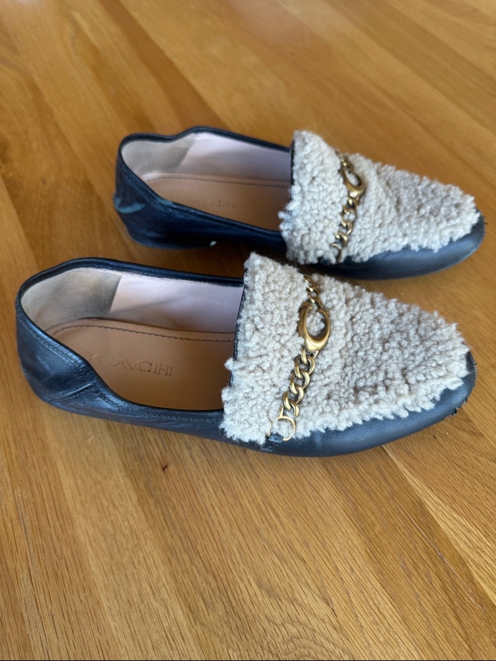 Coach leather loafers/ mules